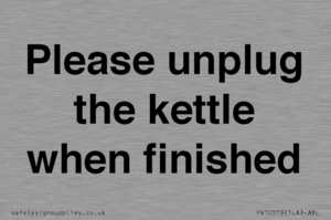 Please unplug the kettle when finished
